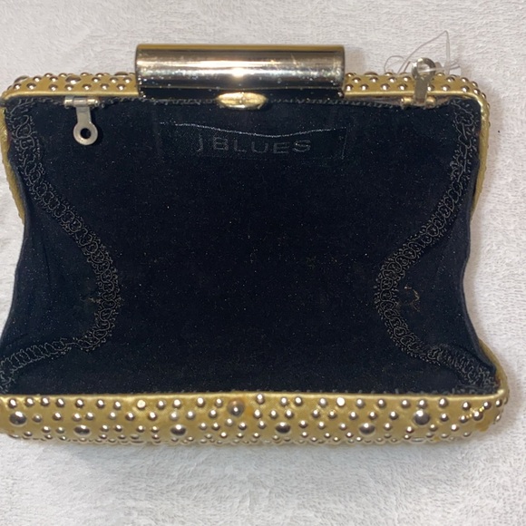 J Blue Gold Studded Evening Clutch/Crossbody - Picture 5 of 8